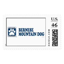 Bernese Mountain Dog Blue Postage Stamp