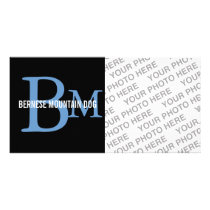 Bernese Mountain Dog Breed Monogram Photo Card Template
