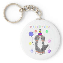 Bernese Mountain Dog Celebrate Key Chains