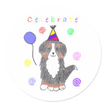 Bernese Mountain Dog Celebrate Stickers