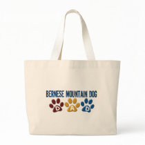 BERNESE MOUNTAIN DOG Dad PAW PRINT Canvas Bags