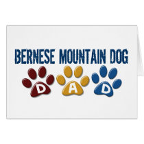 BERNESE MOUNTAIN DOG Dad PAW PRINT Card