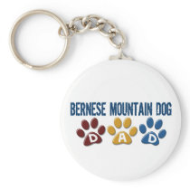BERNESE MOUNTAIN DOG Dad PAW PRINT Keychains
