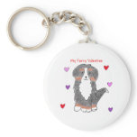 Bernese Mountain Dog Furry Valentine Key Chains
