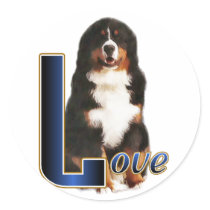 Bernese Mountain Dog Gifts Round Sticker