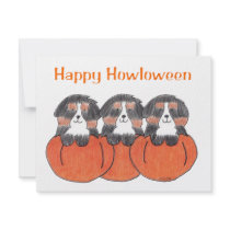 Bernese Mountain Dog Happy Howloween Announcement invitations