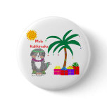 Bernese Mountain Dog Hawaiian Christmas Button