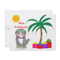 Bernese Mountain Dog Hawaiian Christmas Custom Invite