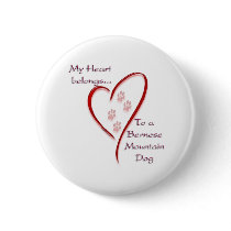 Bernese Mountain Dog Heart Belongs Pins