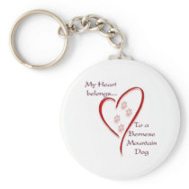 Bernese Mountain Dog Heart Belongs Key Chain