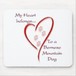 Bernese Mountain Dog Heart Belongs Mouse Mat