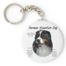 Bernese Mountain Dog History Design Key Chains