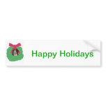Bernese Mountain Dog Holiday Wreath Bumper Stickers