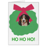 Bernese Mountain Dog Holiday Wreath Card