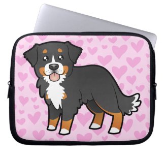 Cartoon Bernese Mountain Dog Love Hearts Laptop Bag Cartoon Bernese Mountain Dog Love Hearts Laptop Bag