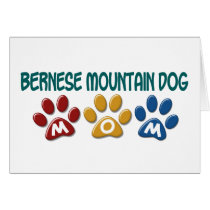 BERNESE MOUNTAIN DOG MOM Paw Print Greeting Cards