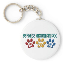 BERNESE MOUNTAIN DOG MOM Paw Print Key Chains