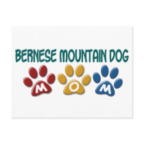 BERNESE MOUNTAIN DOG MOM Paw Print Post Card
