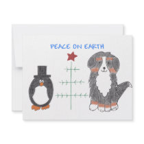 Bernese Mountain Dog Peace On Earth Personalized Announcement