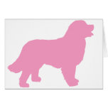 Bernese Mountain Dog (pink silhouette) Card