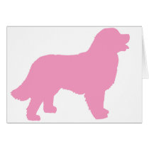 Bernese Mountain Dog (pink silhouette) Card