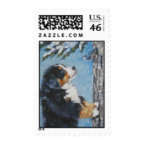 Bernese Mountain Dog Postage Stamp
