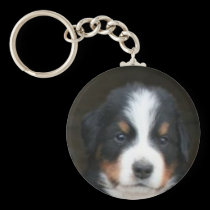 Bernese mountain dog pup keychain keychains