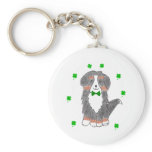 Bernese Mountain Dog Saint Patricks Day Key Chain