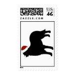 Bernese Mountain Dog Santa Hat Postage Stamp