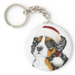 Bernese Mountain Dog Santa Pup Key Chains