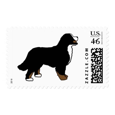 Bernese Mountain Dog Triclolor Postage Stamp by dogsandhorses