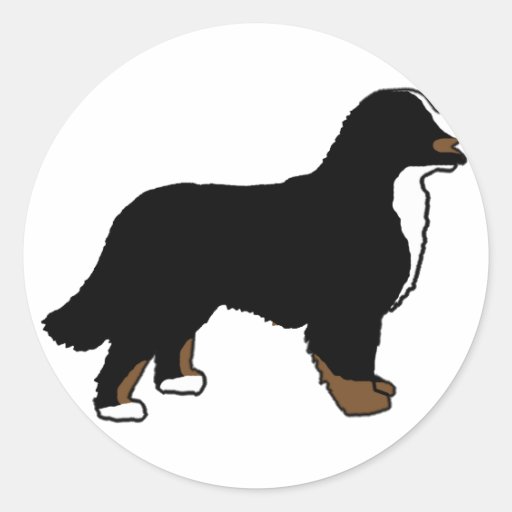 Bernese Mountain Dog Triclolor Round Stickers