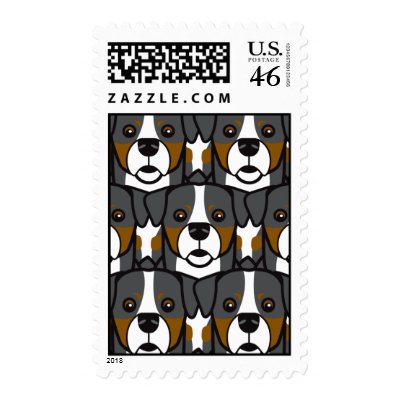 Bernese Mountain Dogs Postage Stamp by khocker