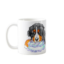 Bernese Mt Dog Cake Face Birthday Mug