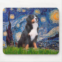 Bernese - Starry Night Mouse Pads