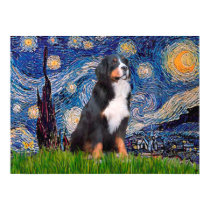 Bernese - Starry Night posters by masterpiecedogs Bernese - Starry Night posters