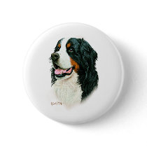 Bernese untain Dog Button
