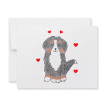 Bernese untain Dog Valentine Ears Personalized Invite
