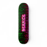 Bernice skateboard pink fire and flames design.