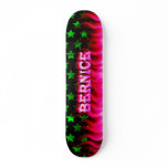 Bernice skateboard pink fire and flames design.