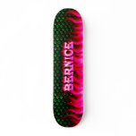 Bernice skateboard pink fire and flames design.