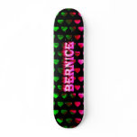 Bernice skateboard pink fire and flames design.