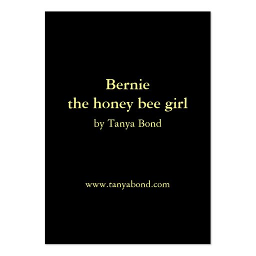 Bernie - the honey bee girl business card templates (back side)