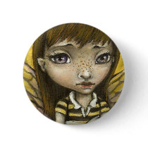 Bernie - the honey bee girl pinback buttons