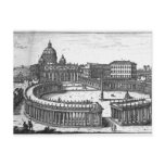 Bernini's original plan for St. Peter's Square Postcard