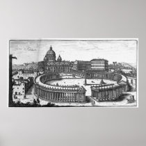 Bernini's original plan for St. Peter's Square