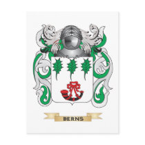 Berns Coat of Arms (Family Crest) Postcard