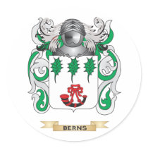 Berns Coat of Arms (Family Crest) Round Sticker