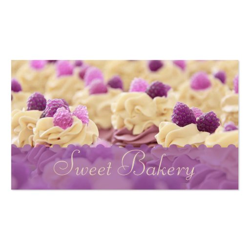 Berries n' Cream Cupcake Bakery Business Card Templates (front side)