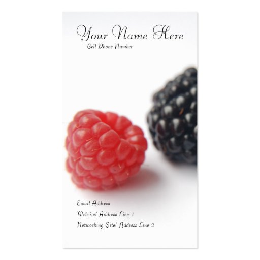 berries profile card business card (front side)